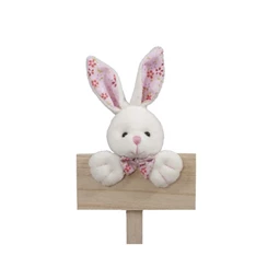 Nyúl fa táblával, betűzős 10x24 cm S/3