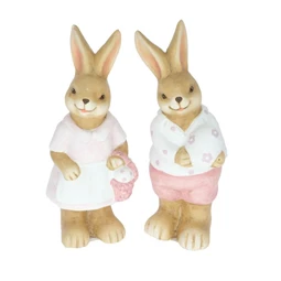 Nyúl fiú, lány tojással álló 7x5,5x15 cm 2 féle