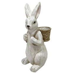 Nyúl kosárral álló 22,5x18x42 cm