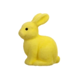 Nyúl ülő, flokkolt 12x21 cm