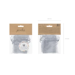 Organza tasakok ezüst 10 cm S/10