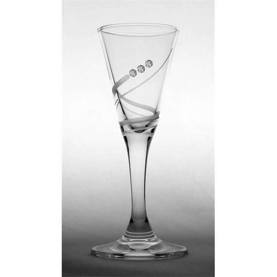 Pálinkás pohár Swarovski kristállyal 25 ml 11,5x5 cm S/6