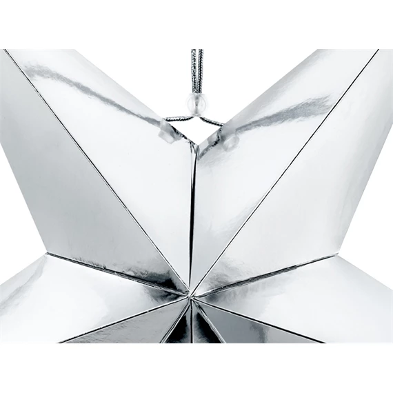 Papír csillag 70 cm ezüst