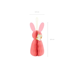 Papír dekoráció méhsejt nyuszi rózsaszín 30 cm