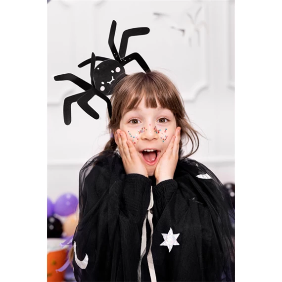 Papír dekoráció pókok 27x17 cm fekete S/5