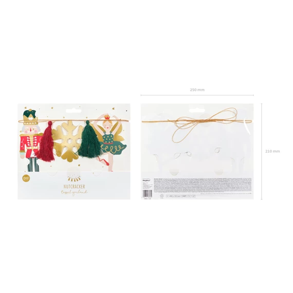 Papír girland diótörő, mix, 2 m