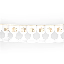 Papír girland ihs kehely fehér 3 m