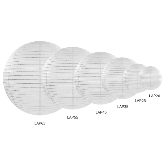 Papír lámpás 25 cm fehér