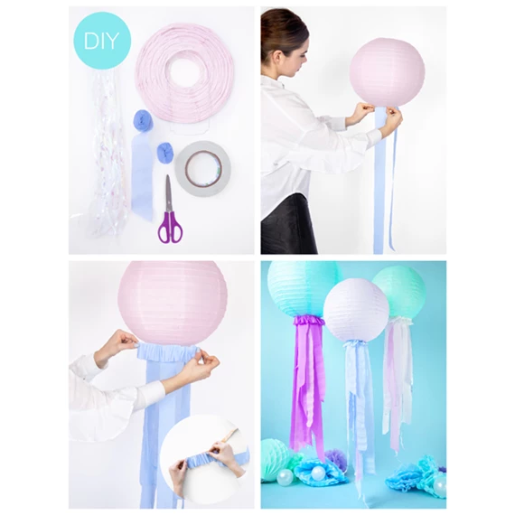 Papír lampion világos rózsaszín 35 cm