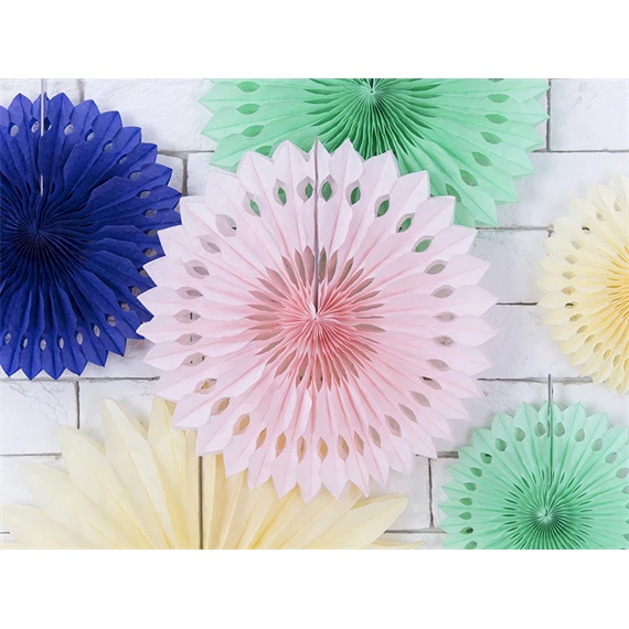 Papír legyező világos púderrózsaszín 20-30 cm S/3