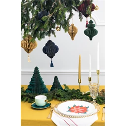 Papír méhsejt dísz jégcsap üvegzöld 10x15 cm