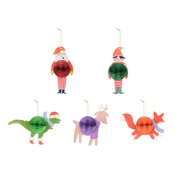 Papír méhsejt szett karácsonyi figurák, mix S/5