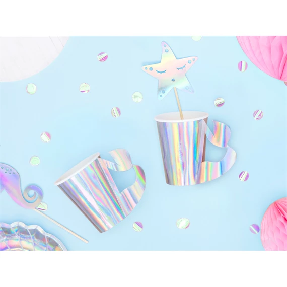 Papír poharak sellő, irizáló, 220 ml S/6