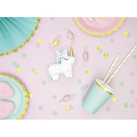 Papír szívószálak arany 19,5 cm S/10