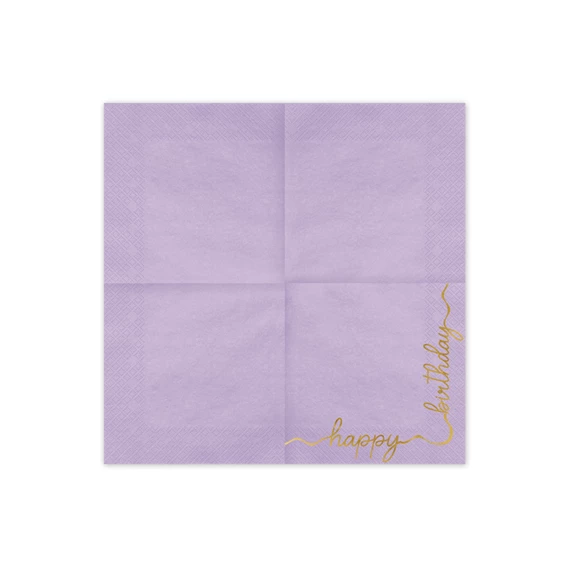 Szalvéta happy birthday, mix, 33x33 cm S/12