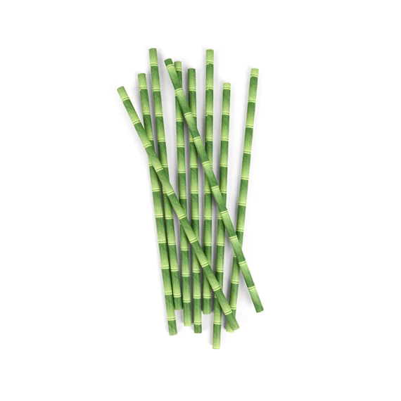 Papírszívószál bambusz mintával 144 db 15,2x4x22,8 cm