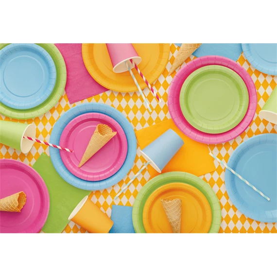 Papírtányér 18 cm világoszöld S/6