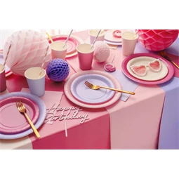 Papírtányér 23 cm sötét rózsaszín S/6