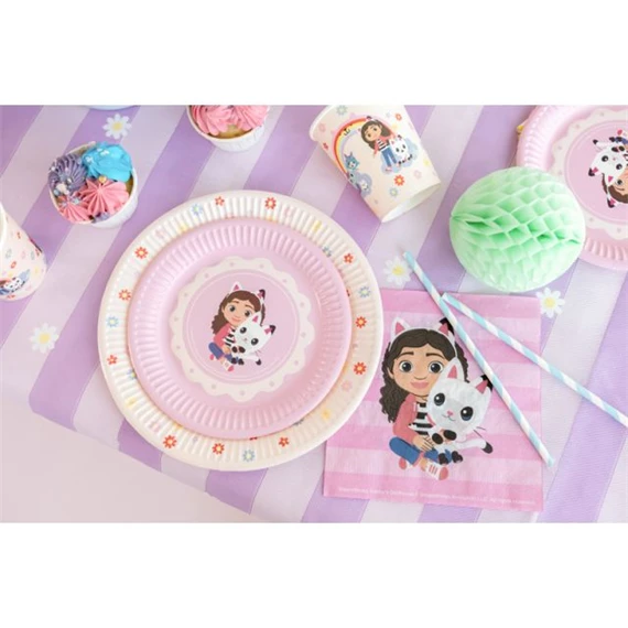 Papírtányér Gabby babaháza, vegyes, 18 cm S/6