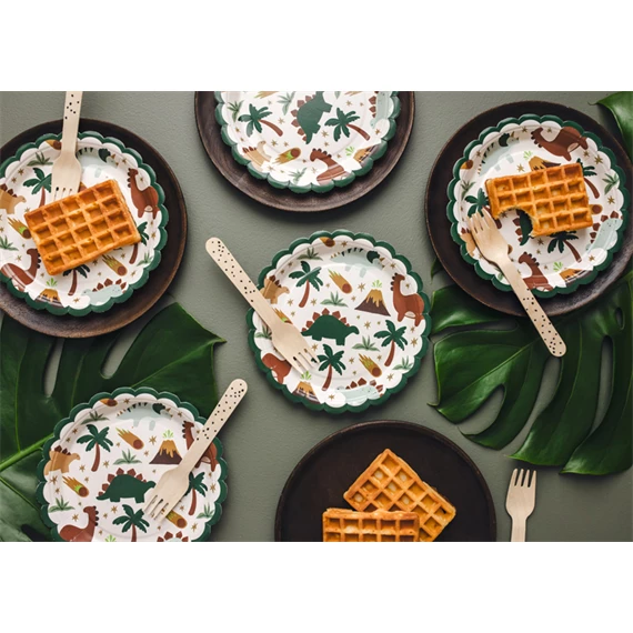 Papírtányér dinoszauruszok, 18x18 cm, mix S/6