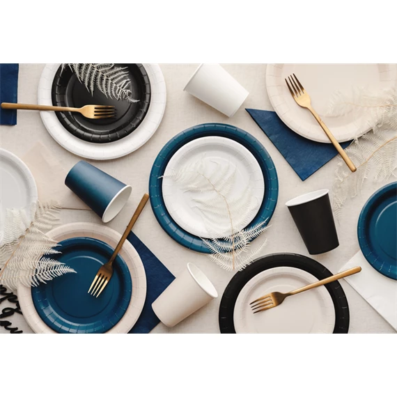 Papírtányér fekete 23 cm S/6