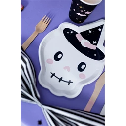 Papírtányér koponya 18x27 cm mix S/6