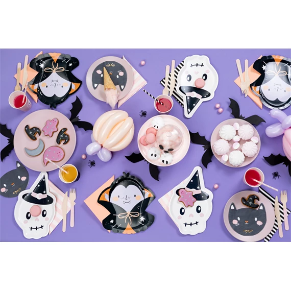 Papírtányér koponya 18x27 cm mix S/6