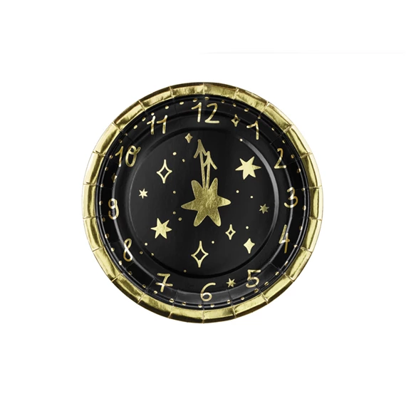 Papírtányér óra 18 cm mix S/6