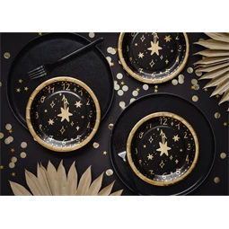 Papírtányér óra 18 cm mix S/6