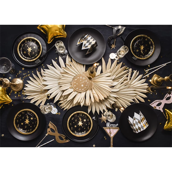 Papírtányér óra 18 cm mix S/6