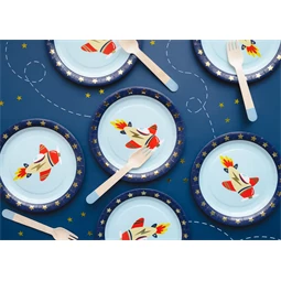 Papírtányér repülőgép, 18x18 cm, mix S/6