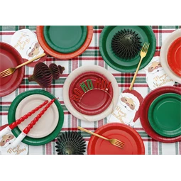 Papírtányér sötétpiros 18 cm S/6