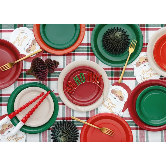 Papírtányérok sötétzöld 18 cm S/6