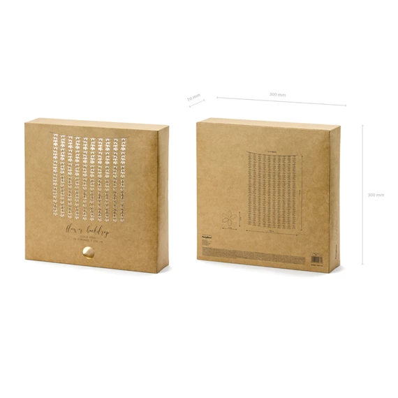 Party függöny virágokkal arany 100x210 cm