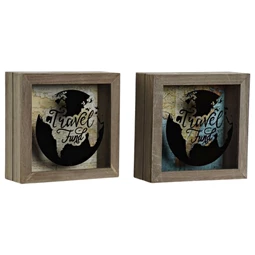 Persely világtérképpel 18x7x18 cm 2 féle