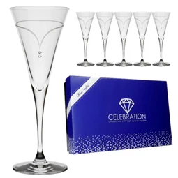 Pezsgős pohár Swarovski kristállyal 200 ml 22x8,2 cm S/6