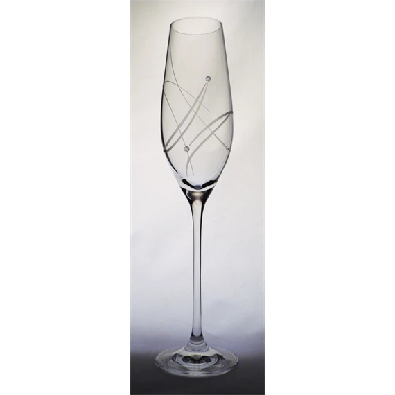 Pezsgős pohár Swarovski kristállyal 210 ml 26,3x6,6 cm S/6