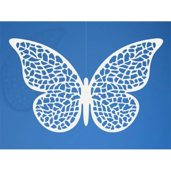 Dekoráció pillangó papír 8x5cm fehér S/10