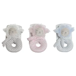 Plüss csörgő macis 12x7x17 cm 3 féle