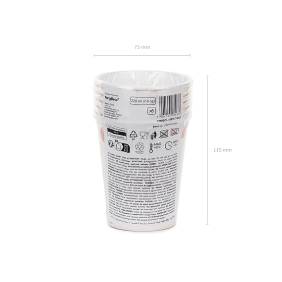 Papírpohár ló, 220 ml, mix S/6