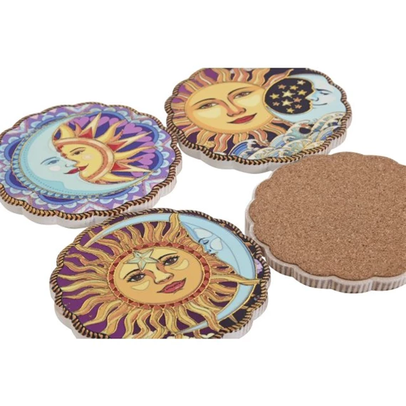 Poháralátét Nap és Hold 10,8x10,8x0,7 cm 4 féle