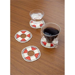 Poháralátét mentőöv 9,8x0,3 cm S/4