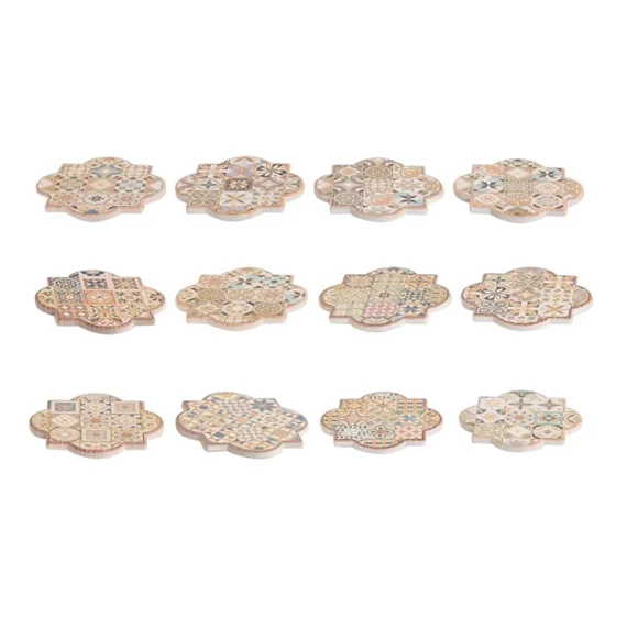 Poháralátét csempe mintás 10,8x10,8x0,7 cm 12 féle