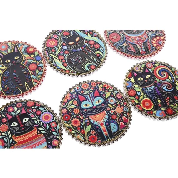 Poháralátét 10,8x10,8x0,7 cm 12 féle