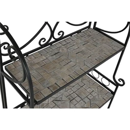 Polc kovácsoltvas, mozaik mintával 54x29x121 cm