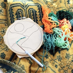 Punch Needle hímzőtoll készlet, tájkép 18 cm