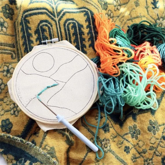 Punch Needle hímzőtoll készlet, tájkép 18 cm