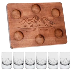 Röviditalos pohár tálcával, Swarovski kristállyal 30 ml 24x18 cm S/6