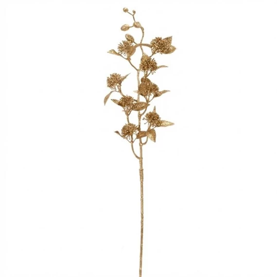 Selyemvirág ág bogáncs, glitteres 105 cm