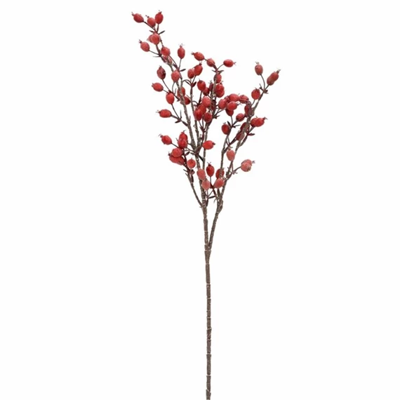 Selyemvirág ág csipkebogyó 65 cm